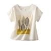 Foto Real de Camiseta Blanca de Verano 2026 Nuevo Estilo Étnico Pintura de Paisaje para Mujer, Camiseta Básica de Manga Corta para Estudiante, Talla Grande Moderna para Mujeres de Talla Grande