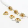 Contas Cilíndricas de Zircônia Banhadas a Ouro 14K que Preservam a Cor, Contas Roda, Contas Espaçadoras com Argolas para Pendurar, Fechos de Pingente de Três Vias, Acessórios para Joias DIY C44