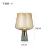 Lámpara de mesa creativa moderna minimalista nórdica de cemento para sala de estar, lámpara de mesa de cristal pastoral gris para dormitorio y estudio