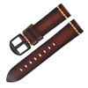 Acessórios de Pulseira de Relógio de Couro Genuíno Retro Italiano Fivela de Pino Feita à Mão Pulseira de Couro Couro Tingido Vegetal Pulseira de Relógio Masculina 21mm