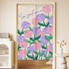 Cortina para Puerta Interior Estilo Ilustración Floral Inspirada en Plantas, Cortina Divisoria a Prueba de Viento y Bloqueo de Luz, Cortina de Media Puerta para Dormitorio y Cocina