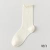 Calcetines de verano finos sin hueso, apilados, calcetines lunares blancos con volantes en las orejas, calcetines de red sueltos para la boca, calcetines de tubo medio de algodón absorbentes del sudor para mujer