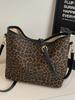 Bolso Cubo Casual de Moda Retro para Mujer Otoño 2025 Nuevo de Gran Capacidad Estampado de Leopardo Bolso de Hombro Bolso de Axila de Aspecto Elegante