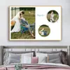 Enquadramento de foto de casamento montado na parede moldura de foto borda estreita personalizado estúdio cabeceira foto de casamento retrato de família crianças 3648