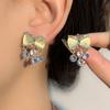 Pendientes de borla de diamantes con lazo francés súper hada de Corea del Sur con aguja de plata S925, elegantes pendientes de circonita para niña de gran sentido