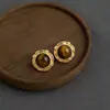 Pendientes vintage de ojo de tigre Maillard para mujer, hechos a mano, de estilo francés, ligeros, de lujo, combinables, de alta gama.