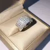 Anillo de Amazon Wish de platino chapado con circonita de diamante completo Super Brillante para mujer, anillo de gemas, venta al por mayor de joyería