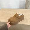 Zapatos 2024 Nuevas pantuflas de invierno de moda para mujer Birkken, ropa exterior cálida, pantuflas de media pantuflas con fondo grueso y forro polar Mao Mao
