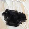 Lencería Sexy de Encaje para Mujer Satén Francés Deseo Puro Hueca Entrepierna de Algodón Puro Malla Transpirable Chica Cintura Baja Bragas Triángulo