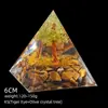 Transfronterizo 6cm Cristal Natural Letra Dorada Adorno Decorativo de Escritorio para el Hogar Pirámide de Resina para Chakra Yoga Meditación