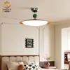 Lámpara de techo UFO Digya moderna minimalista color crema para dormitorio, diseño creativo, para estudio retro, luz de techo amigable con la vista para casas de huéspedes