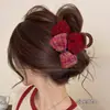 Pinza de garra de felpa para otoño e invierno, estilo elegante, para cabello fino en la nuca, pinza para el cabello de tamaño mediano para mujer, accesorio para el cabello tipo pinza de tiburón
