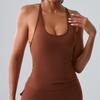 Sujetador de Yoga Fitness Europeo y Americano Transfronterizo Top para Mujer con Almohadilla en el Pecho Chaleco sin Mangas Adelgazante de Secado Rápido Ajustado Hermosa Espalda Deportes
