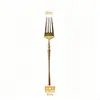 Juego de cubiertos de acero inoxidable 304 estilo ins bañado en oro para restaurante con diseño de cintura delgada, incluyendo utensilios para bistec, cucharas, palillos y tenedores