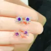 Pendientes de amatista con incrustaciones de plata S925, amatista natural, pendientes sencillos para mujer, Internet Celebrant Live, pendientes de plata, joyería