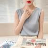 Otoño 2022 camisola de satén traje interior para mujer sin mangas cuello en V holgada camisola básica para mujer una pieza entrega