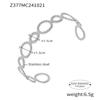 Pulsera Abierta de Empalme de Anillo Roscado Omega Nueva Europea y Americana Acero Inoxidable Chapado en Oro de 18K Joyería Simple Moda