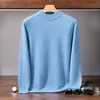 Suéter de cachemira 2026 otoño/invierno nuevo suéter de punto para hombre de cuello alto medio casual de negocios para mediana edad capa base de doble hilo