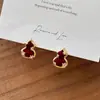 Nuevos Pendientes Rojos de Calabaza Estilo Chino para Mujer, Pendientes de Lujo Retro Accesibles para Otoño e Invierno, Pendientes Elegantes de Alta Gama con Estrellas