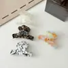 Pinza para el Cabello de Flor de Acetato de Tamaño Mediano para Mujer, Estilo Elegante Francés, Pasador con Bloques de Color, Accesorio para el Cabello con Pinza de Tiburón para la Parte Posterior de la Cabeza, Sensación de Alta Gama