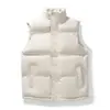Colete Cardigan de Algodão com Zíper para Homens e Mulheres, Jaqueta Sem Mangas com Gola Alta para Outono e Inverno, Peça de Roupa Externa Tendência, Colete Quente com Forro de Fleece