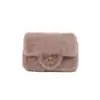 Hebilla de Cierre Única Bolso de Felpa Elegante Bolso de Hombro Cruzado de Felpa Nuevo Bolso Cuadrado Pequeño Otoño e Invierno Bolso Versátil de Felpa con Cadena