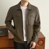 Outono e Inverno Promoção Quente Jaqueta de Couro de Alta Qualidade Masculina Gola Lapela Casual de Alta Qualidade à Prova de Vento Jaqueta de Motociclista Jaqueta de Couro PU Masculina