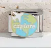 Novo Módulo Elástico Italiano Aço Inoxidável Série Estampa de Leopardo Corrente de Pulseira Destacável DIY Módulo de Acessório Decorativo