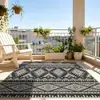 Comercio Exterior Exportación Polipropileno Jacquard Bohemio Alfombrilla de Balcón Impermeable y Resistente a Manchas Patio Playa Alfombrilla de Piso para Exteriores