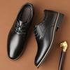 Amazon Aliexpress Venta Caliente Transfronterizo Talla Grande 47 Formal de Negocios Estilo Británico Negro Boda Novio Zapatos de Cuero para Hombre 9928