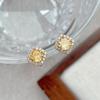 S925 prata esterlina diamante quadrado pequeno quadrado açúcar brincos stud design de nicho feminino alto sentido Internet brincos de celebridades luz luxo super flash brincos
