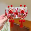 Accesorios para el Cabello Infantiles Estilo Chino Rojo de Año Nuevo Festivo Mariposa Pasador Saludos de Año Nuevo para Niñas Disfraz Tocados Dinastía Han