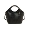 Bolsos para Mujer 2026 Verano Nuevo Estilo Simple Patrón Tejido Bolso de Mano Nicho Elegante Bolso de Hombro Bolso Cubo para Viajar Cruzado