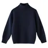 Suéter de Cashmere Infantil Novo Outono e Inverno Tricô Fino Quente Cor Lisa Unissex Infantil Versátil Camada Base