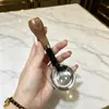 Cuchara de pie Osito, Cuchara Redonda de Fondo Redondo de Acero Inoxidable con Aspecto de Mango de Madera, Cuchara Pequeña para Sopa Infantil, Cuchara para Alimentar Bebés, Cuchara Redonda Estilo Japonés, Cuchara para Leche en Polvo
