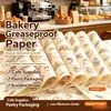 Papel para envasado de alimentos, papel de color impreso a prueba de grasa con logotipo, papel para envasado de pan para hornear transfronterizo, venta al por mayor desde la fábrica de origen