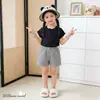 Set de camisetas nuevas de manga corta para niñas 2026, Top de bebé con borde de volantes, Pantalones cortos casuales de moda, Set de colores dulces