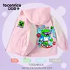 Chaqueta Cortavientos con Forro de Felpa My World Steve para Niños, Abrigo Grueso Cortavientos Cálido Color Block Otoño/Invierno para Niños Mayores
