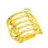 Vietname Shajin Multi-linha Grande Anel de Abertura Latão Banhado A Ouro Cor Manter Carro Flor Anel Feminino Exagerado Anel Feminino