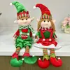 Boneco Elfo de Pernas Longas Sentado para o Natal Transfronteiriço Boneco Elfo Decoração de Natal Enfeites Decorações de Natal Atacado