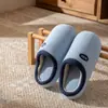 Pantuflas de Algodón para Casa de Bloques de Color para Mujer 2026 Otoño/Invierno Nuevo Estilo para Interiores Engrosadas con Felpa Plus Suela Suave Cálida Zapatos de Algodón de Pareja para Hombre