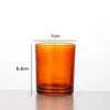 Taza de Vela de Colores para Aromaterapia DIY, Portavelas de Vidrio Sencillo para el Hogar, Frasco de Vela Perfumada para Hotel con Tapa, Se Puede Imprimir con Logo
