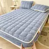 Juego de Sábana Acolchada de Felpa Teddy Gruesa y Cálida de Invierno de Tres Piezas, Sábana de Cama de Felpa Ártica, Funda de Colchón de Una Pieza para Colchón Simmons