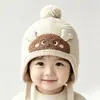 Gorros de punto de invierno para niños japoneses y coreanos con orejeras, gorros de punto cálidos con temática de animales súper lindos, gorros tipo beanie unisex a prueba de viento, estilos nuevos