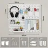 Tablero de Pegboard de Almacenamiento DIY Montado en Pared Sin Taladro Organizador de Escritorio Estante Soporte para Auriculares de Dormitorio Ganchos de Almacenamiento Accesorios