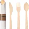 Ventas Directas de Fábrica Cucharas Desechables Cubiertos de Madera Vajilla Biodegradable Cucharas Pequeñas para Helado Yogurt Comida China y Occidental Pasta