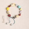 Ágata Jade Estilo Pastoral Mori Literatura y Arte Fresco Pequeño Versátil Temperamento Chica Pincel Pulsera Tejida de Anillo Único con Púas