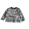 Camiseta base versátil infantil 2026, camiseta para crianças na primavera e outono, top infantil estilo coreano, moletom listrado de outono para meninos, camiseta da moda