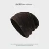 Gorro de punto de felpa de doble capa para mujer, otoño e invierno, para ciclismo, gorro de lana cálido para hombre, gorro engrosado a prueba de frío, protección para las orejas, gorro tipo turbante
