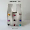 Bolso Lindo Estilo Coreano con Pompones, Bolso Tote Versátil de Punto, Bolso de Hombro para Exteriores, Bolso de Muñeca, Hecho a Medida